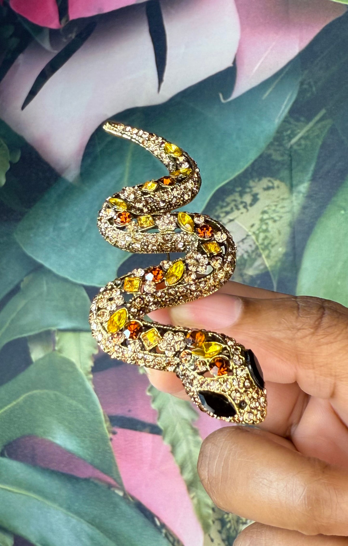 Gem Snake Brooch