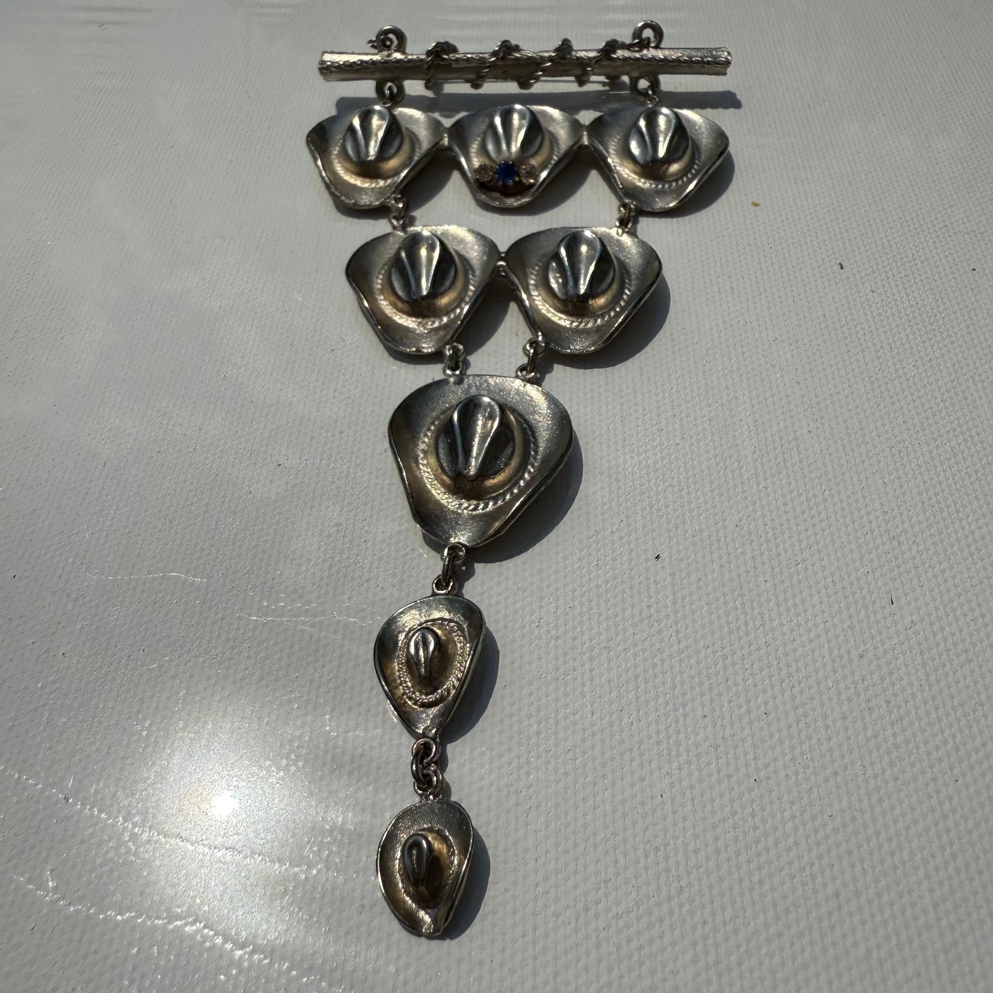 Silver Cowboy Hat Brooch