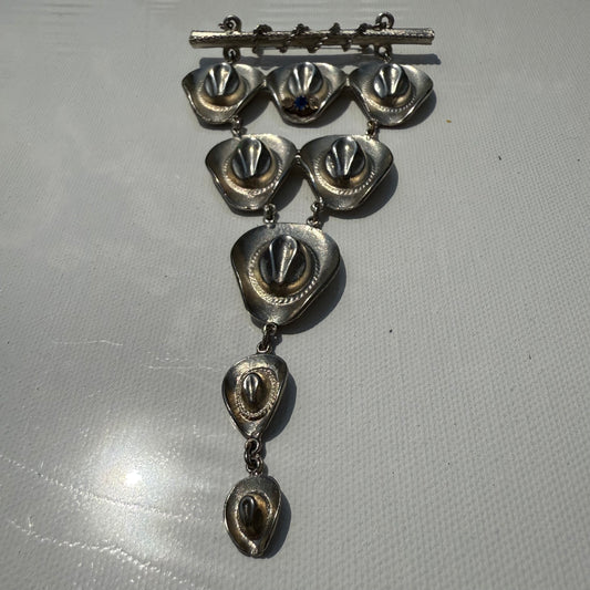 Silver Cowboy Hat Brooch