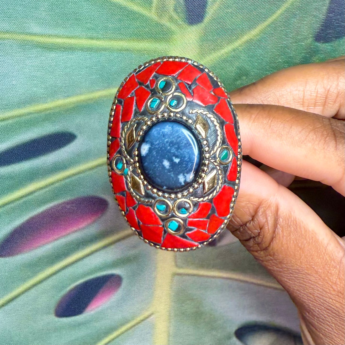 Mosaic Stone Ring #6