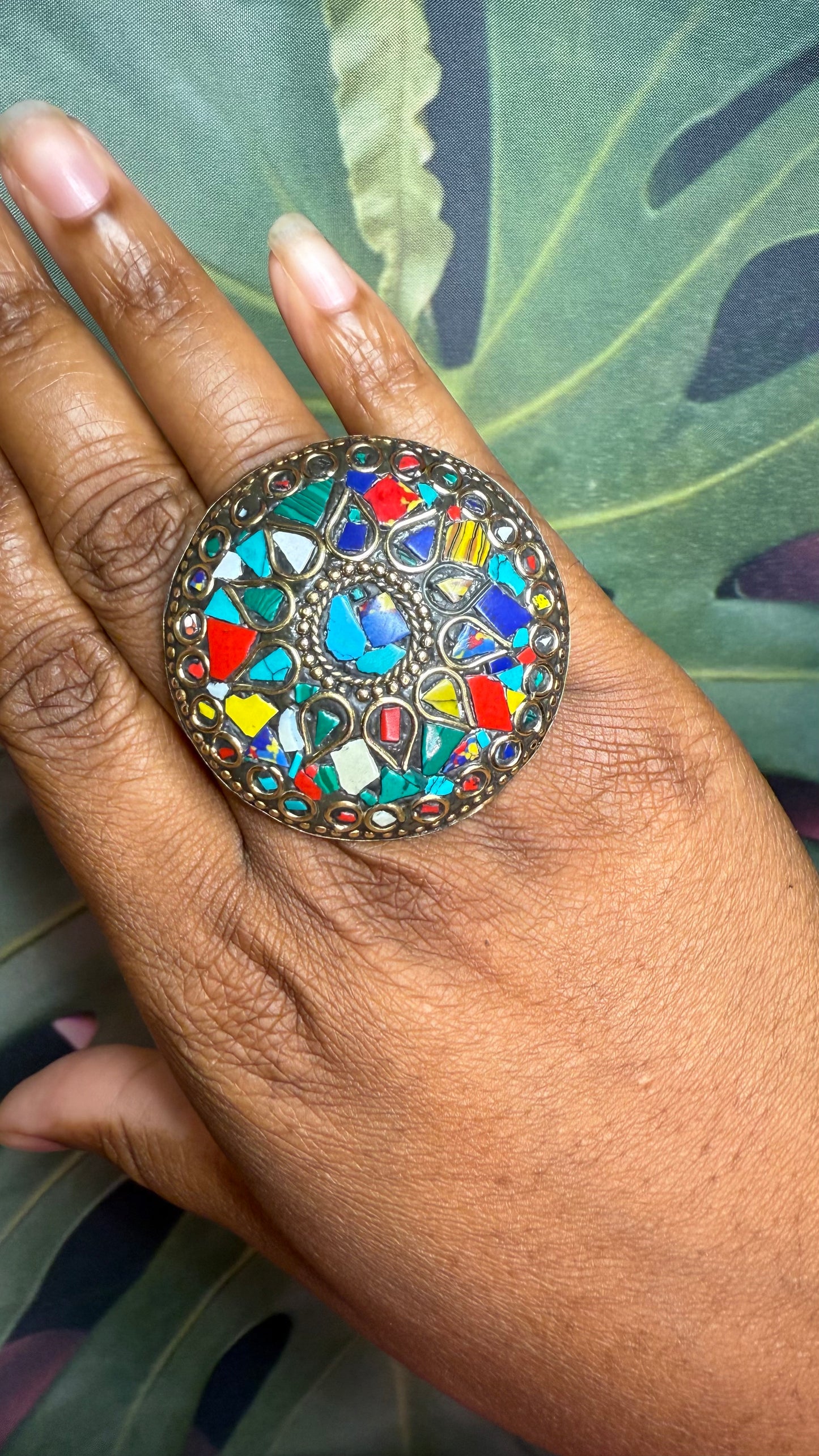 Mosaic Stone Ring #1