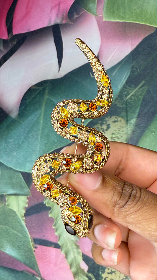 Gem Snake Brooch